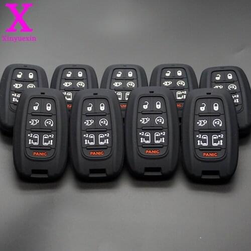 Xinyuexin Silicone Car Key Cover Fit for CHRYSLER PACIFICA 2017 2018 2019 7Buttons Remote Key Rubber Key Case For Car