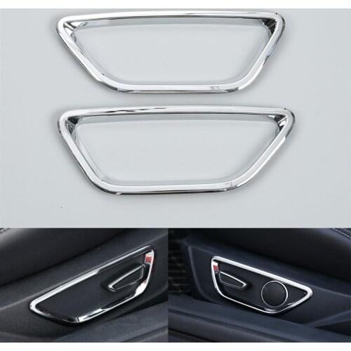 YAQUICKA 2Pcs Car Seat Adjust Button Switch Frame Trim Styling Sticker Fit For Ford Mustang 2015 2016 Car-covers ABS