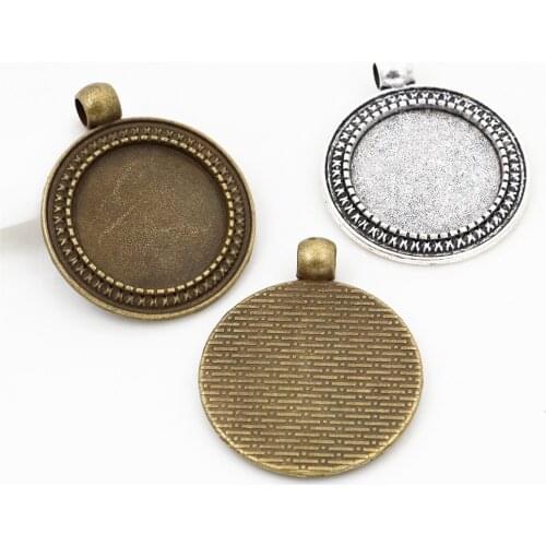 5pcs 20mm Inner Size Antique Silver Plated Antique Bronze Classic Style Cabochon Base Setting Charms Pendant