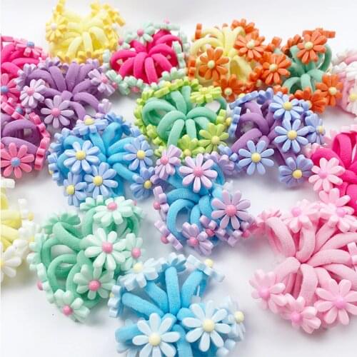 10pcs/Lot Lovely Flower Princess Headwear Baby Headdress Girls Hair Accessories Fish Kids Elastic Hair Bands Children Hair Ropes