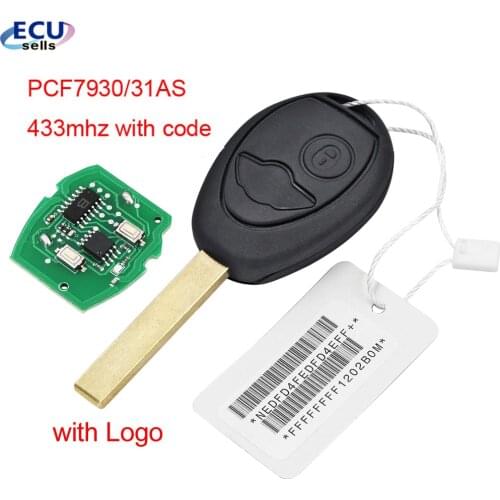 2 button Remote Key 433MHZ ID73 Chip For Bmw Mini Cooper S R50 R53 ONE Full 7935 PCF7930/31AS