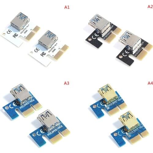 2PCS 1X to16X PCI-E 1X To USB To Video Graphics Card Expand The Line Mining PCI-E Extension Line Small Card Board