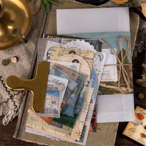 27pcs/set Vintage Kraft Card Paper Stickers DIY Scrapbooking Background Material Decorative Memo Pads Stationery Sticker