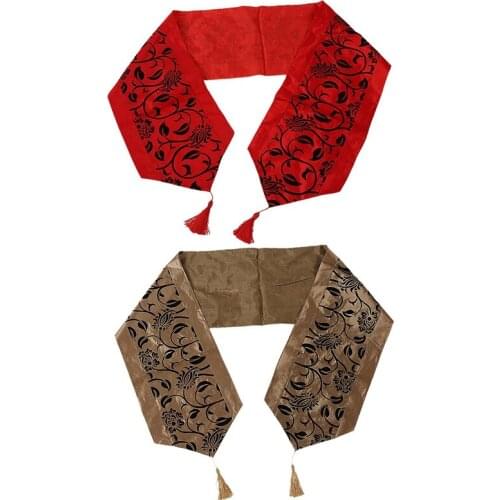 2x Fashion Accessories Flower Tablecloth Table Runner Tables Cloth Wedding Kitchen Utensils Christmas Xmas Home Decor Party Supp