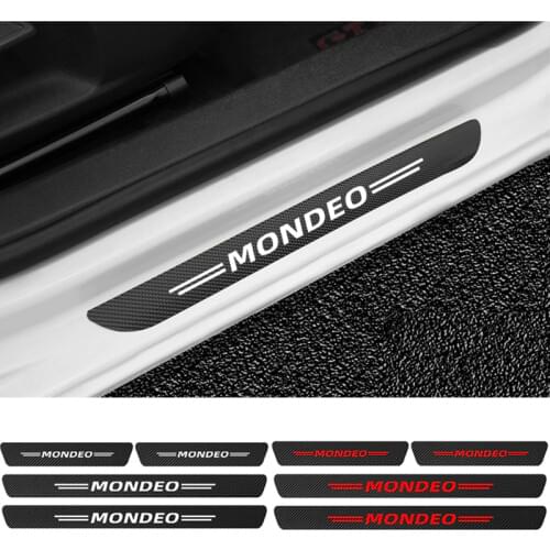 4X Car Carbon Fiber Door Threshold Scuff Plate Stickers For Ford Mondeo Mk4 Mk3 Mk5 5 4 Mk2 2 ST 2018 2019 2020 2021 Accessories