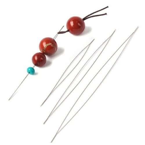 9Pcs Steel Large Big Eye Collapsible Embroidery Beading Needle Thread Sewing Needles Assorted Size Jewelry Tool