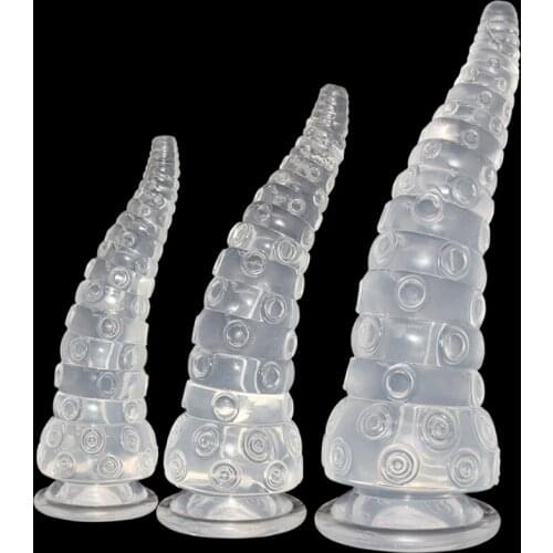 Anal Plug Transparent soft silicone Dildos Octopus Sucker Butt Plug Tail Intimate Goods For Men Women Prostate Massager Buttplug