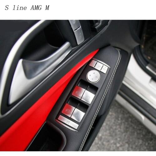 Car styling Window Glass Lifter buttons cover Sticker sequins for Mercedes Benz CLA GLA ML GL GLE GLS A/B/C/E class Accessories
