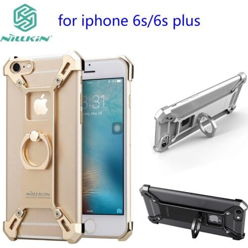 Nillkin for iphone 6s iPhone 6 cover bumper Bardes DIY Aluminum alloy back Cover with ring phone holder for iphone 6s plus case