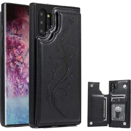Phone Case for Samsung Galaxy Note 10 Plus Card Holder Wallet Cover Stand Flip Cell Glaxay Note10+ 5G Note10 + Notes 10+ Ten Men