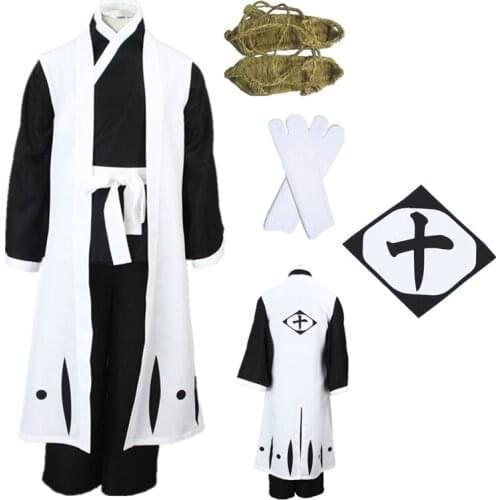 Anime Bleach Hitsugaya Toushirou Black and white kimono Halloween Cosplay Costume Halloween costume