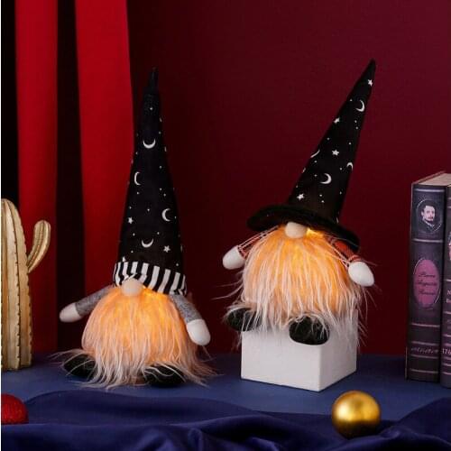 Halloween Dwarf Decor Faceless Doll with Lights Table Decor Gift Halloween Holiday Party Home Decorations