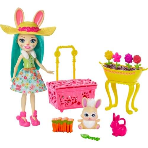 Enchantimals Holiday-Themed Game Sets-Bunny Fluffy Baby, Garden Themed GJX33