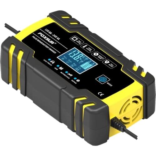 12/24V 8A Touch Screen Smart Motorcycle Car Battery Pulse Chargers Repair Type Lead Acid Storage Chargers Battery Auto ATV