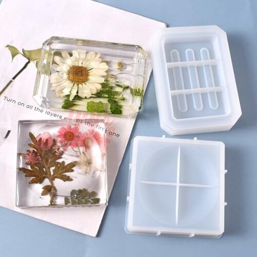 Soap Storage Box Silicone Mould Crystal Epoxy Resin Mold DIY Handmadem Soap Tray Casting Moulds Home Decoration Craft Tool