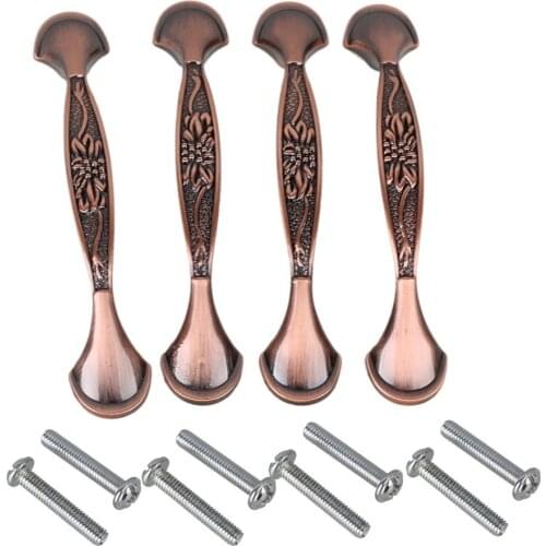 Red Bronze 96mm Antique Retro Kitchen Cabinet Furniture Handles Bar Pulls Door Handles Pack of 4