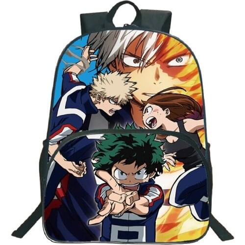 Fashion Boku No Hero Academia Backpack Canvas Backpack Anti-theft Shoulder Bag School Bag For Teenager Boys Girls Bookbag Female
