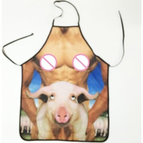 Humor Men Animal Printed Apron Bibs Home Cooking Baking Party Passion Cattoon BBQ Cleaning Aprons Kitchen Cocina delantales