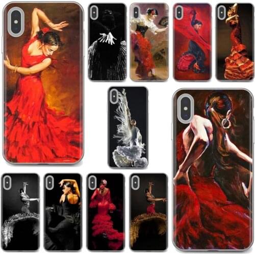 Red The Spanish Dancer Flamenco Art Soft Bag Case For HTC U11 U12 One X9 M7 M8 A9 M9 M10 Plus Desire 630 530 626 628 816 820 830
