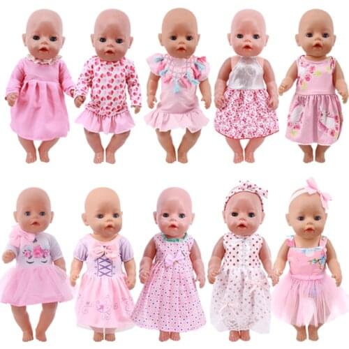 Doll Bathing Suit For 18 Inch American & 43Cm Baby New Born Doll Cute Cartoon Printing For Our generation Doll Daily Life