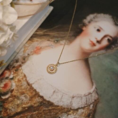 Round Bead Pendant Necklace Fashion Ornaments For Women Clavicle Chain Gold Filled Choker Temperament Wedding Jewelry