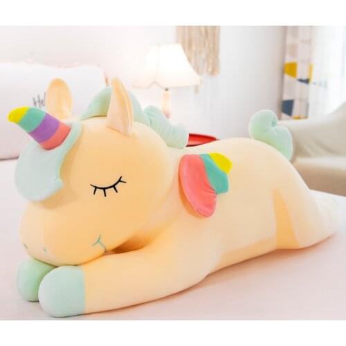Plush Toys Large Lying Unicorn Doll Comfortable Pillow Cushion Kids Gifts Kawaii Peluche For Child Birthday