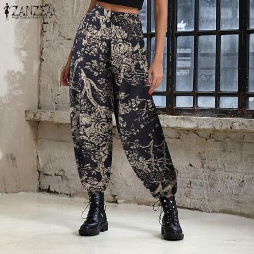 Casual Baggy Harem Pants Womens Autumn Trousers ZANZEA 2021 Vintage Front Zipper Pantalon Cropped Pant Woman Palazzo