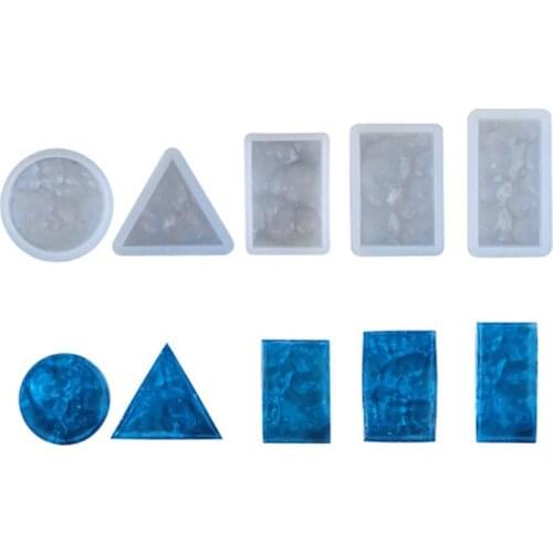 Water Ripple Square/Round Shape High-Definition Jewelry Translucent Silicone Mold Necklace Epoxy Pendant Tools Cake Candy Mould