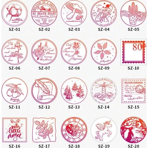 WYSE Wax Seal Stamp Forest Rabbit Flower Sealling Stamps Envelope for DIY Card Wedding Invitation Copper Head Wood Handle