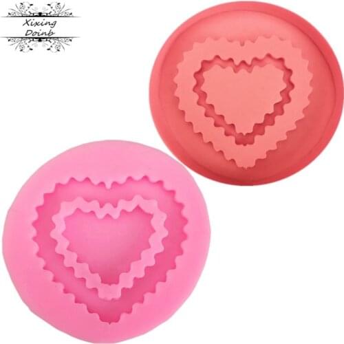 1Pcs Silicone love heart molds Ice-Cube Chocolate Fondant Cake Jelly Tray Pan Mold Mould Kitchen Baking Cake Tools