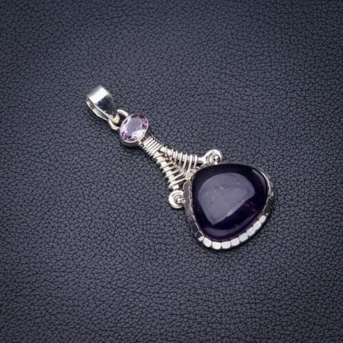 StarGems Natural Amethyst Handmade 925 Sterling Silver Pendant 2" E3955