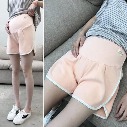 Spring and summer new fashion cotton loose leisure sports style pregnant three-point stomach lift short pregnant women pants