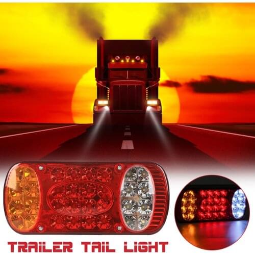 12V 32 LED Car Truck Tail Light Taillight Rear Stop Brake Lights Signal Indicator Lamps for Trailer Truck Lorry Caravan Van Lamp