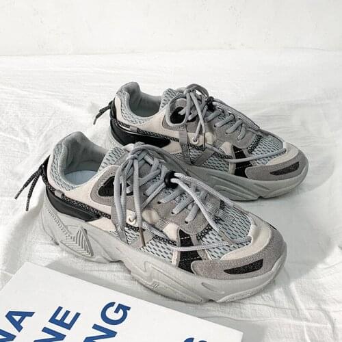 2021 Hot Chunky Platform Sneaker Casual Woman Mesh Upper Winter Plush Lining High Quality Breathable Ladies Female Sport Shoes