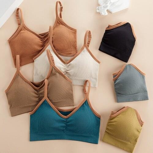 Women Sexy Camis Crop Tops Underwear Removable Padded Camisole Comfort Seamless Lingerie Slim Short Style Female