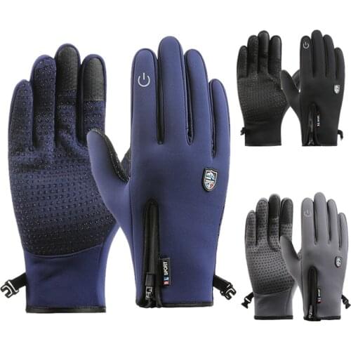 Winter Cycling Gloves Bicycle Warm Touchscreen Full Finger Gloves Waterproof Skiing Mitten Anti Slip Motorcycle Riding Mittens