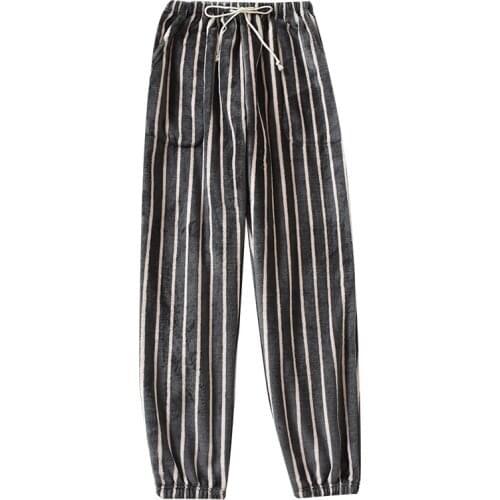 Winter sleeping pants for women and men Thickened flannel trousers