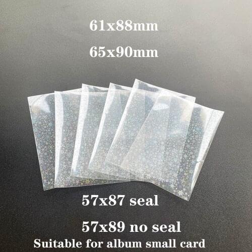 100pcs/lot Star Small Cards Transparent Laser Clear Sleeves Korea Idol Photo Holographic Protector Trading Cards Shield Cover