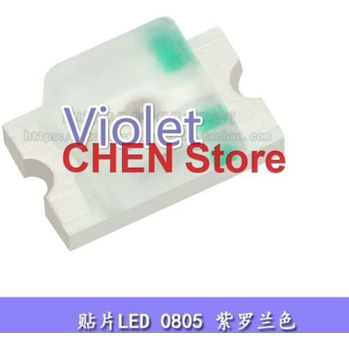 100PCS High light 0805 Violet SMD LED indicator Light Emitting Diode High quality led bulb Clear Super Bright Light Beads