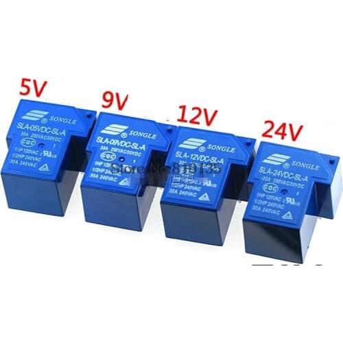 2PCS/lot Power relays SLA-05VDC-SL-A SLA-09VDC-SL-A SLA-12VDC-SL-A SLA-24VDC-SL-A 5V 9V 12V 24V 30A 4PIN T90