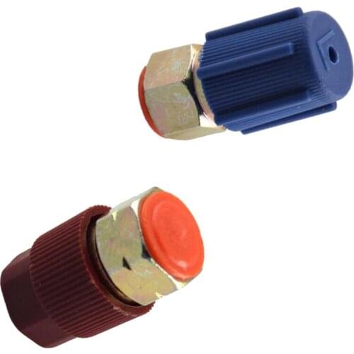 2 Pcs High & Low AC Port Adapter Retrofits R12 Port to R134a Quick Disconnect