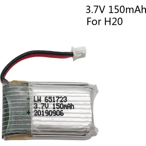 3.7V 150mAh Lipo Battery For H20 RC Quadcopter Spare Parts 3.7V 1.25mm Plug LIPO Battery H20 Battery For RC Toys