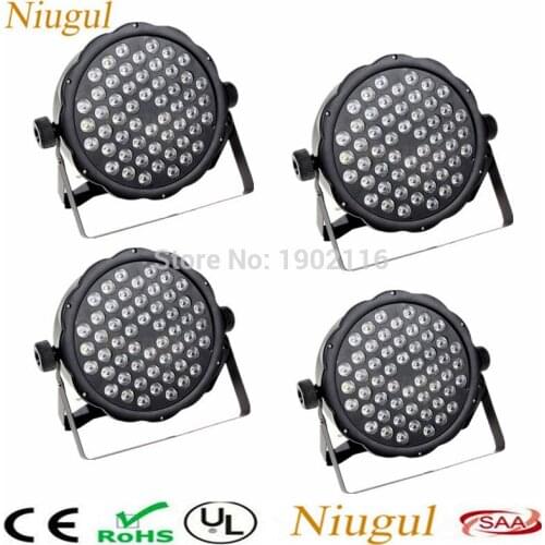 4pcs/lot RGBW LED Flat Par Light/54x3W DJ Disco Lighting/DMX512 LED Par Wash Effect Lights For Wedding Event Xmas Party/Lamp LED