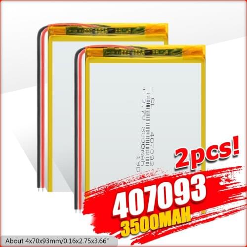 407093 PCM Protected Lipo Li-polymer Batteries 3.7V Rechargeable Lithium Polymer Battery For 7" Tablet PC U25GT Q8 Q88 A13