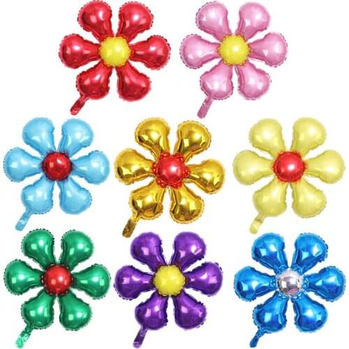 5 pcs 24 inch flower balloon six-petal flower aluminum film balloon birthday party six-leaf clover background decoration balloon