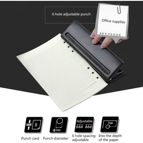 6 Holes Puncher Punch Office Binding Supplies Student Stationery Equipment Tool