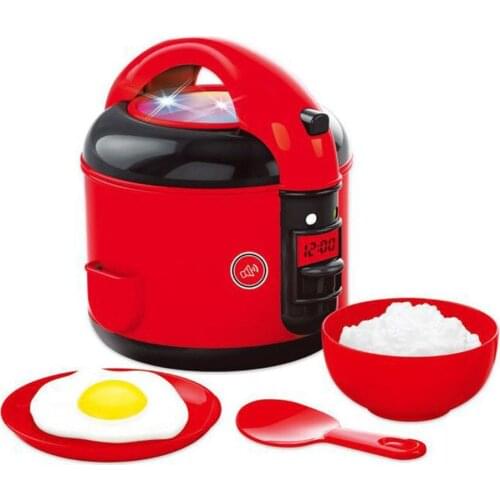 6pcs/Set Children Pretend Role Play LED Electric Rice Cooker Simulation Rice Cookers Toys For Kids Montessori Educaitonal Toy