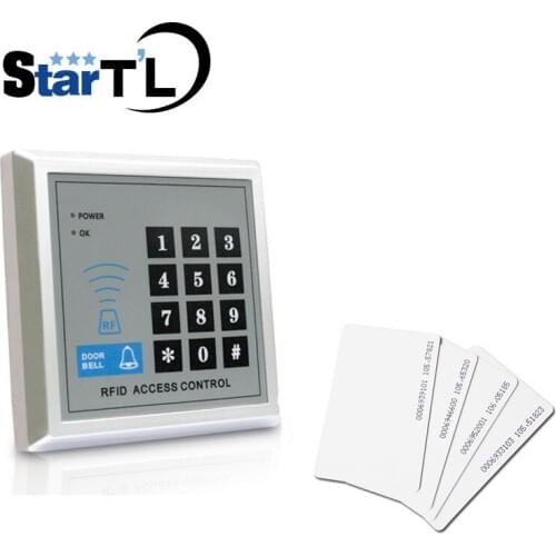Free shipping 125khz RFID Proximity Card Access Control System RFID/EM Keypad Card Access Control Door Opener with 10 Piece Card