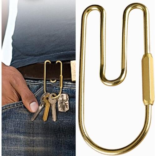 Keychain Unisex Vintage Brass Loop Keychain Car Golden Key Organizer Holder Keyring Decoration Key Rings Women Men DIY Key Chain