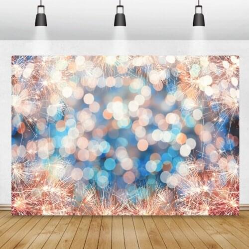 Fantasy New Year Fireworks Polka Dots Light Bokeh Portrait Family Shoot Christmas Party Photography Background Photo Backdrop
